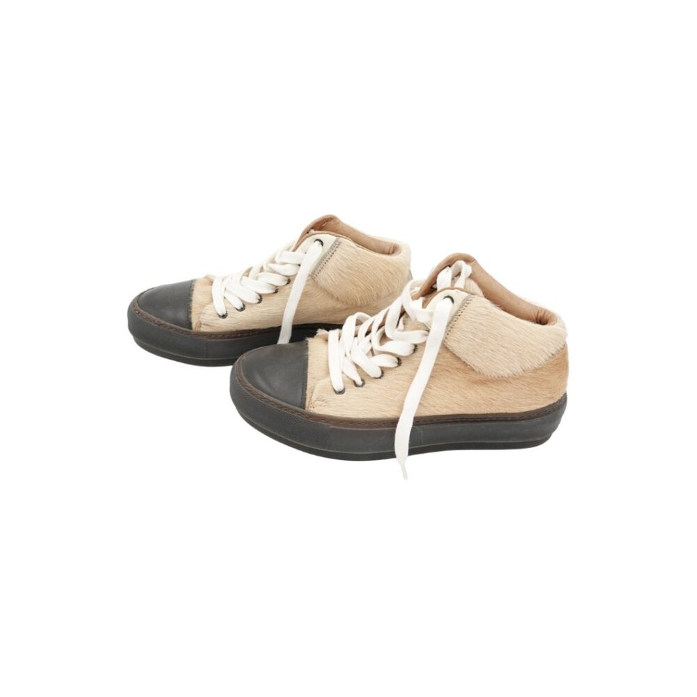 Acne Studios calf hair and leather low-top sneakers